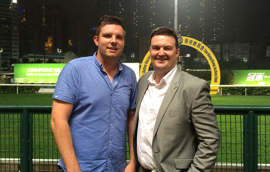 Lloyd & Dan at the winning post celebrating Dan's winnings